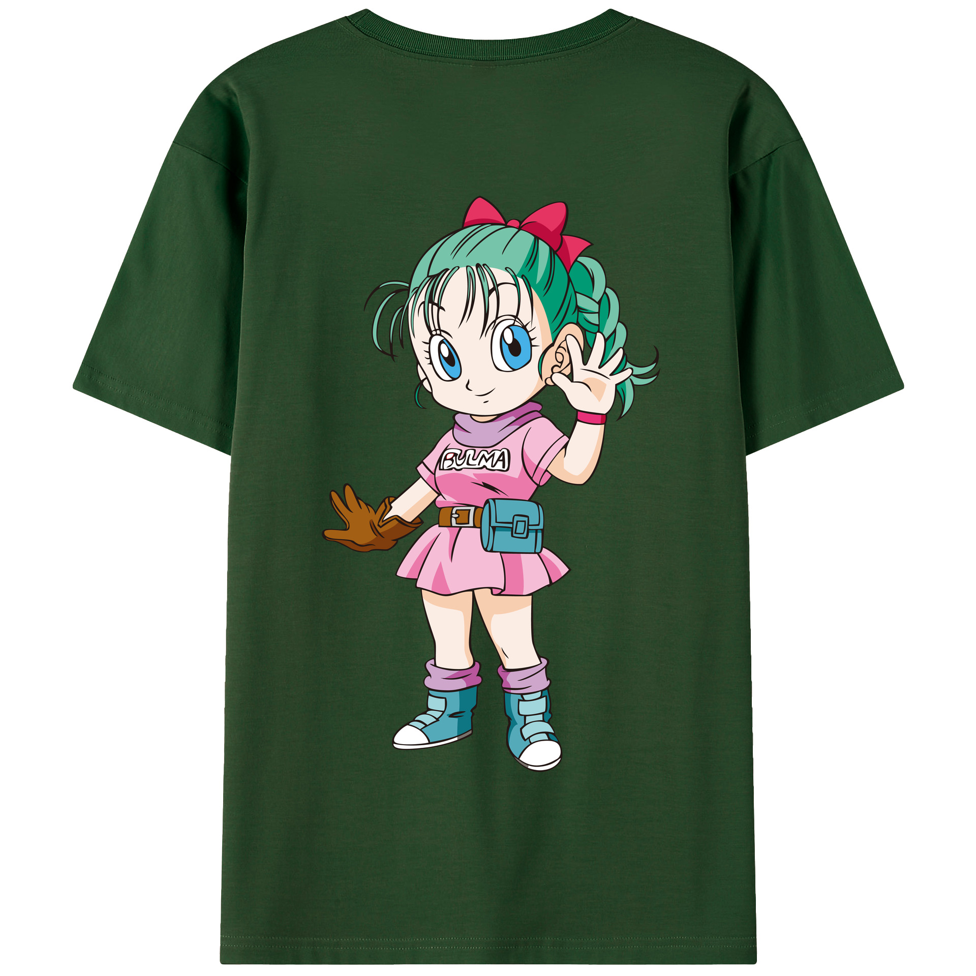 （画像用） ドラゴンボール ブルマ DRAGON BALL Bulma 綿100％半袖Tシャツ（背面プリント）